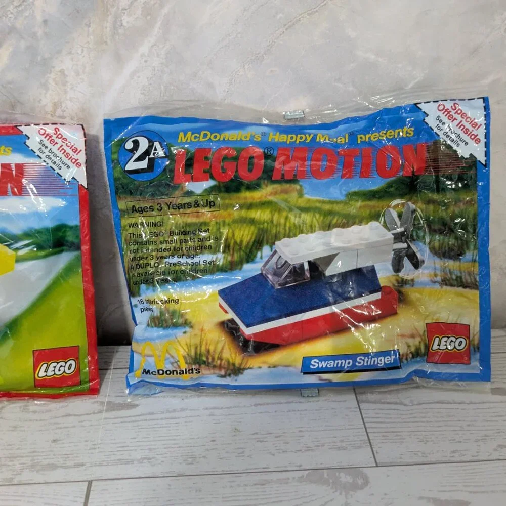 Vintage 1989 Lego Motion McDonalds Turbo Force and Swamp Stinger NEW